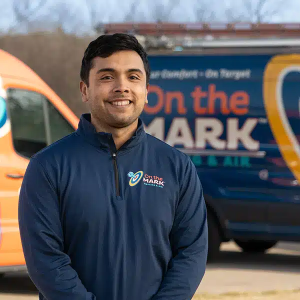 On the Mark technician and service truck