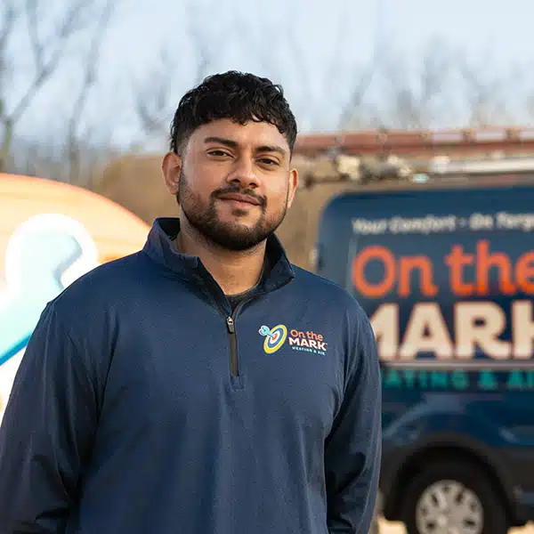 On the Mark technician and service truck